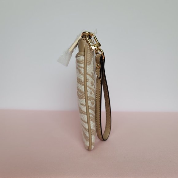 MICHAEL KORS Jet Set Charm Signature Logo Wristlet/Pouch- Camel Multi ⭐ - Picture 10 of 16